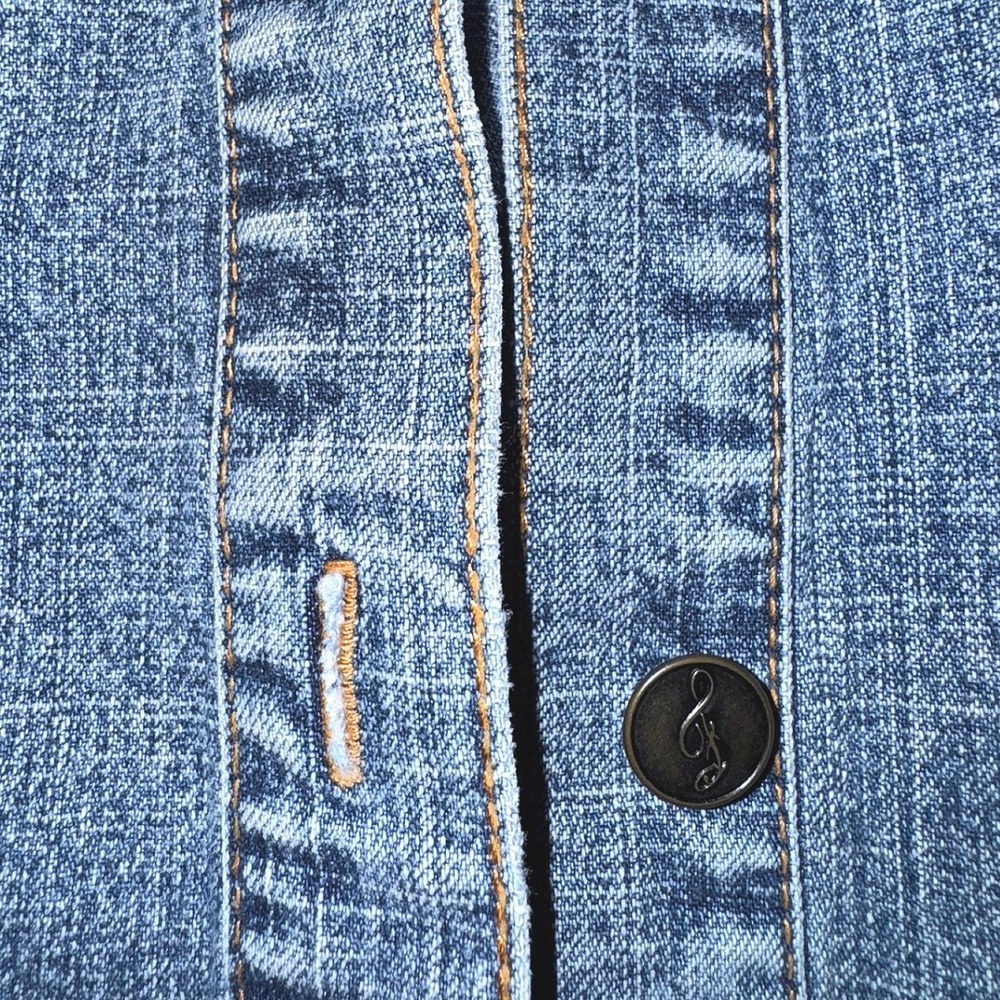 FUBU Vintage 90s Denim Mini Dress Light Wash Button Front Short Sleeve Blue - Picture 7 of 11
